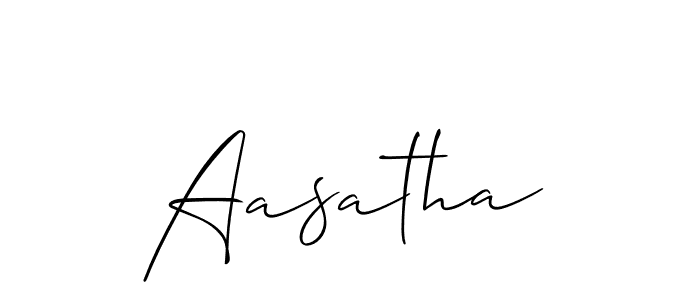 How to make Aasatha signature? Allison_Script is a professional autograph style. Create handwritten signature for Aasatha name. Aasatha signature style 2 images and pictures png