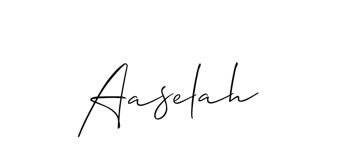 Allison_Script is a professional signature style that is perfect for those who want to add a touch of class to their signature. It is also a great choice for those who want to make their signature more unique. Get Aaselah name to fancy signature for free. Aaselah signature style 2 images and pictures png