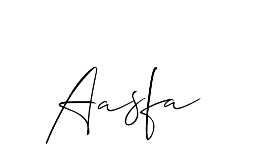 Design your own signature with our free online signature maker. With this signature software, you can create a handwritten (Allison_Script) signature for name Aasfa. Aasfa signature style 2 images and pictures png