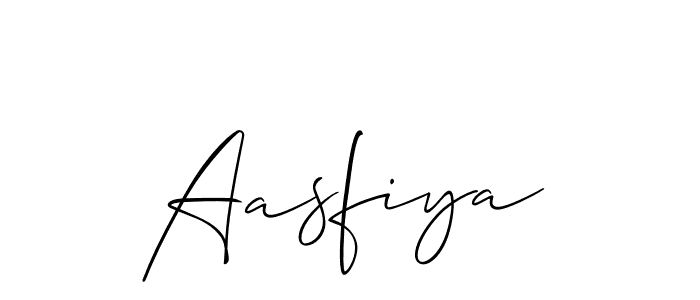 How to make Aasfiya signature? Allison_Script is a professional autograph style. Create handwritten signature for Aasfiya name. Aasfiya signature style 2 images and pictures png