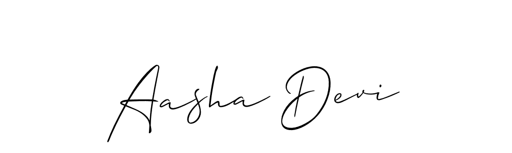 Make a beautiful signature design for name Aasha Devi. With this signature (Allison_Script) style, you can create a handwritten signature for free. Aasha Devi signature style 2 images and pictures png