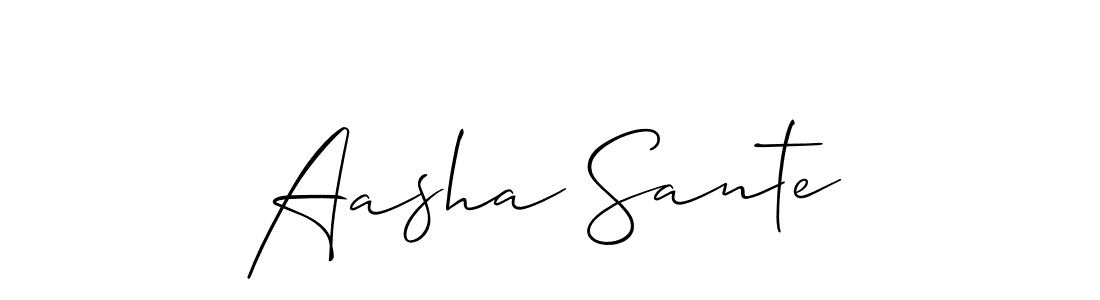 It looks lik you need a new signature style for name Aasha Sante. Design unique handwritten (Allison_Script) signature with our free signature maker in just a few clicks. Aasha Sante signature style 2 images and pictures png