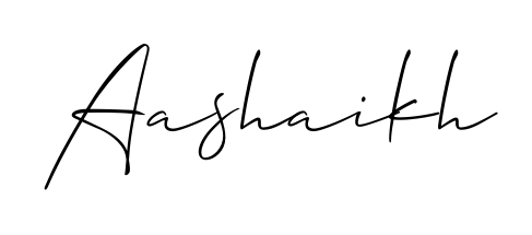 A stylish, flowing autograph style designed for name Aashaikh using Allison_Script typography. Perfect for digital creative projects. Aashaikh signature style 2 images and pictures png