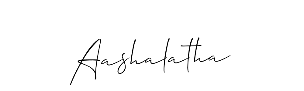 Create a beautiful signature design for name Aashalatha. With this signature (Allison_Script) fonts, you can make a handwritten signature for free. Aashalatha signature style 2 images and pictures png