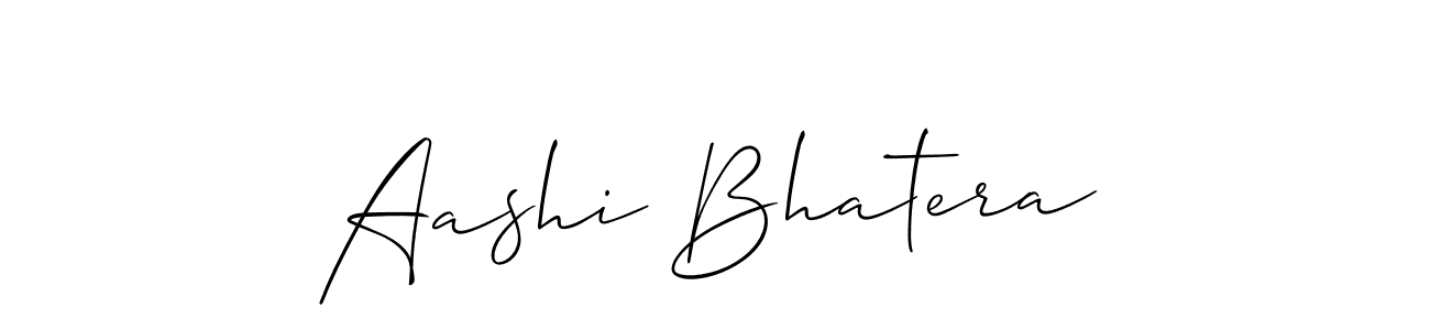 How to make Aashi Bhatera name signature. Use Allison_Script style for creating short signs online. This is the latest handwritten sign. Aashi Bhatera signature style 2 images and pictures png