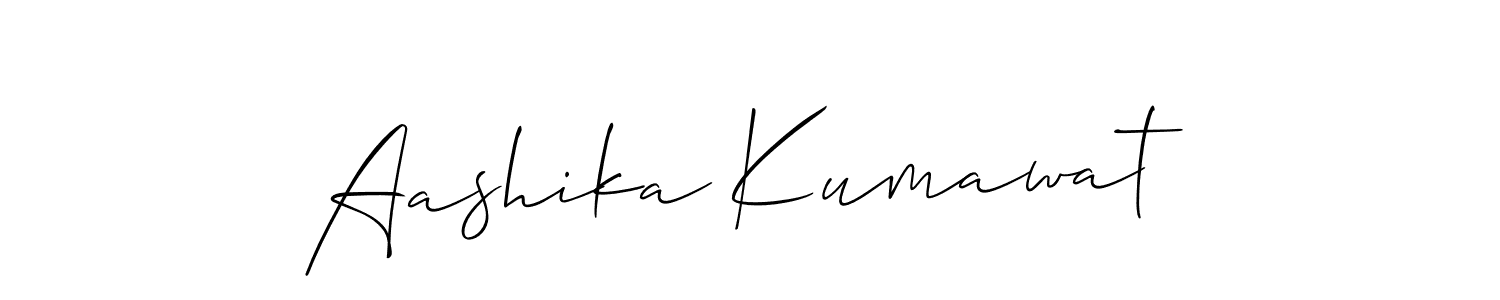 Also we have Aashika Kumawat name is the best signature style. Create professional handwritten signature collection using Allison_Script autograph style. Aashika Kumawat signature style 2 images and pictures png