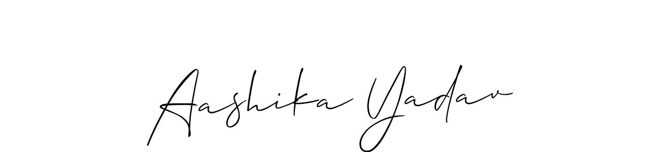 Also You can easily find your signature by using the search form. We will create Aashika Yadav name handwritten signature images for you free of cost using Allison_Script sign style. Aashika Yadav signature style 2 images and pictures png