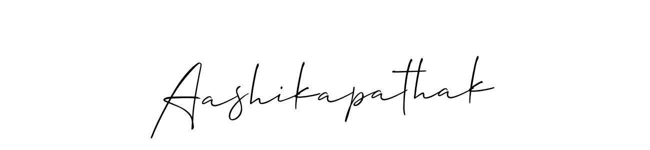 It looks lik you need a new signature style for name Aashikapathak. Design unique handwritten (Allison_Script) signature with our free signature maker in just a few clicks. Aashikapathak signature style 2 images and pictures png