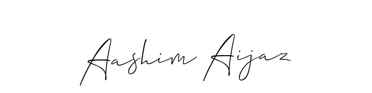 Allison_Script is a professional signature style that is perfect for those who want to add a touch of class to their signature. It is also a great choice for those who want to make their signature more unique. Get Aashim Aijaz name to fancy signature for free. Aashim Aijaz signature style 2 images and pictures png