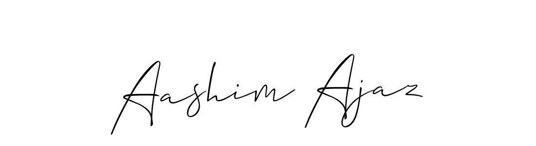 How to make Aashim Ajaz name signature. Use Allison_Script style for creating short signs online. This is the latest handwritten sign. Aashim Ajaz signature style 2 images and pictures png