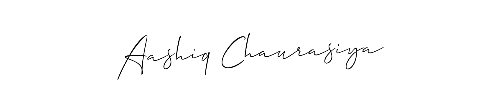 You should practise on your own different ways (Allison_Script) to write your name (Aashiq Chaurasiya) in signature. don't let someone else do it for you. Aashiq Chaurasiya signature style 2 images and pictures png
