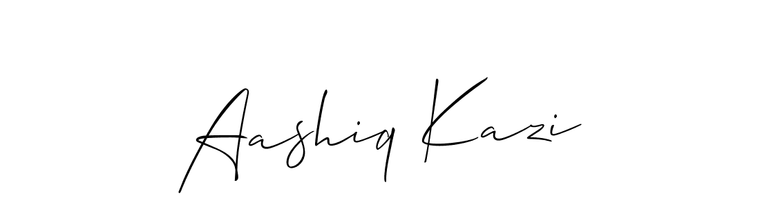 if you are searching for the best signature style for your name Aashiq Kazi. so please give up your signature search. here we have designed multiple signature styles  using Allison_Script. Aashiq Kazi signature style 2 images and pictures png