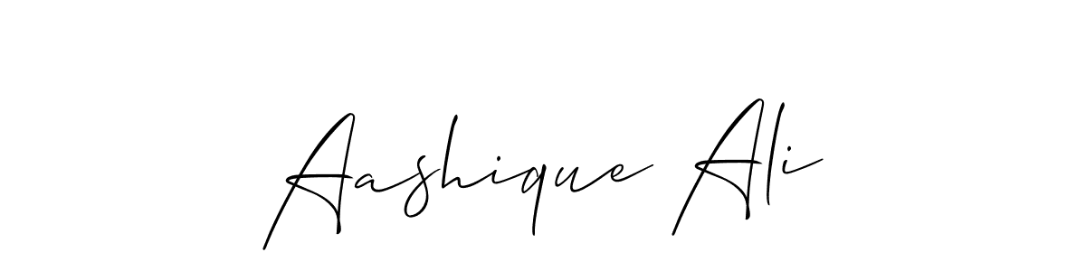 Aashique Ali stylish signature style. Best Handwritten Sign (Allison_Script) for my name. Handwritten Signature Collection Ideas for my name Aashique Ali. Aashique Ali signature style 2 images and pictures png