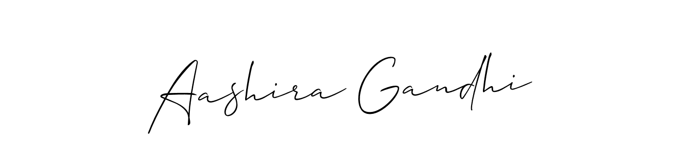 Also we have Aashira Gandhi name is the best signature style. Create professional handwritten signature collection using Allison_Script autograph style. Aashira Gandhi signature style 2 images and pictures png