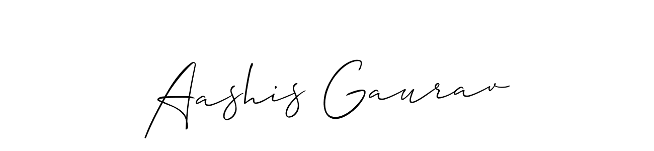 How to make Aashis Gaurav name signature. Use Allison_Script style for creating short signs online. This is the latest handwritten sign. Aashis Gaurav signature style 2 images and pictures png