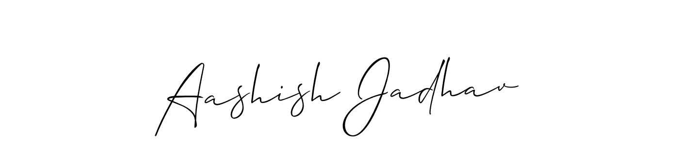 How to make Aashish Jadhav name signature. Use Allison_Script style for creating short signs online. This is the latest handwritten sign. Aashish Jadhav signature style 2 images and pictures png