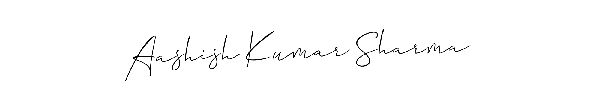 The best way (Allison_Script) to make a short signature is to pick only two or three words in your name. The name Aashish Kumar Sharma include a total of six letters. For converting this name. Aashish Kumar Sharma signature style 2 images and pictures png