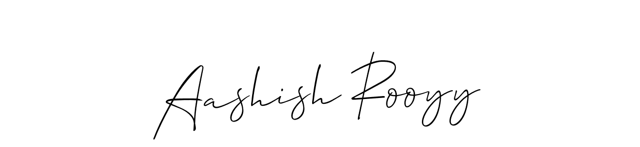 Use a signature maker to create a handwritten signature online. With this signature software, you can design (Allison_Script) your own signature for name Aashish Rooyy. Aashish Rooyy signature style 2 images and pictures png