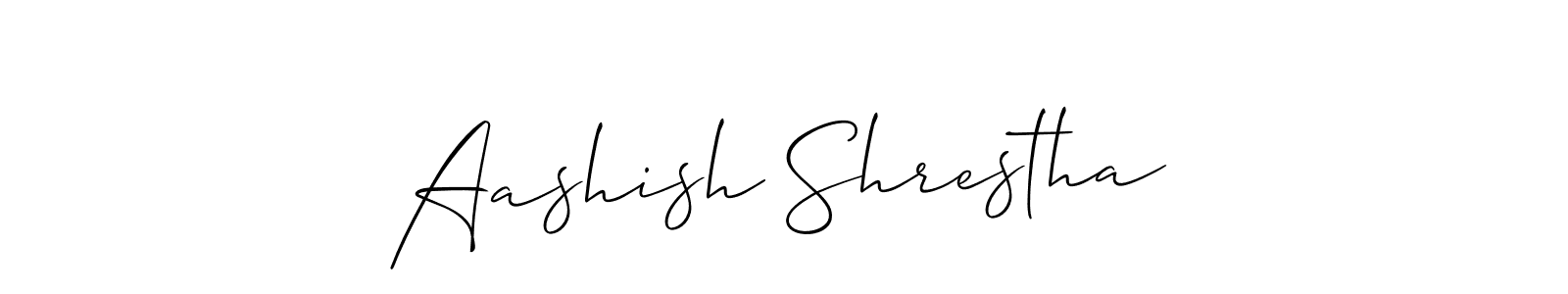 Create a beautiful signature design for name Aashish Shrestha. With this signature (Allison_Script) fonts, you can make a handwritten signature for free. Aashish Shrestha signature style 2 images and pictures png