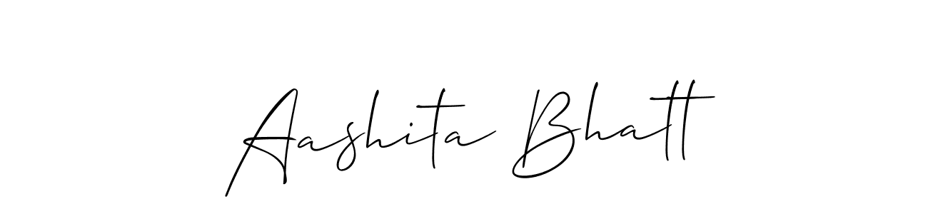Use a signature maker to create a handwritten signature online. With this signature software, you can design (Allison_Script) your own signature for name Aashita Bhatt. Aashita Bhatt signature style 2 images and pictures png