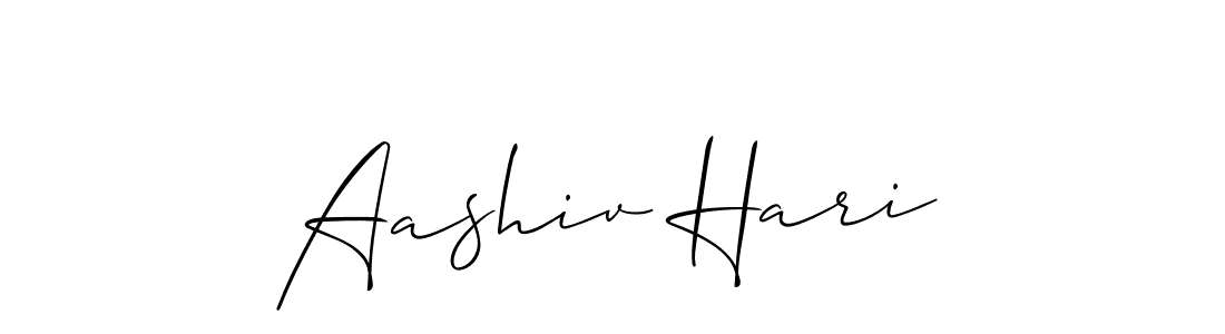 How to make Aashiv Hari name signature. Use Allison_Script style for creating short signs online. This is the latest handwritten sign. Aashiv Hari signature style 2 images and pictures png