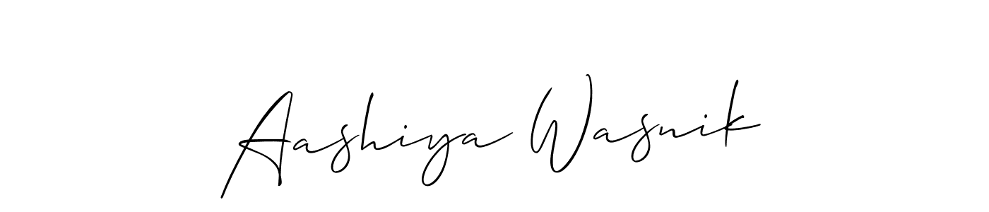 if you are searching for the best signature style for your name Aashiya Wasnik. so please give up your signature search. here we have designed multiple signature styles  using Allison_Script. Aashiya Wasnik signature style 2 images and pictures png