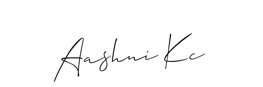 How to make Aashni Kc signature? Allison_Script is a professional autograph style. Create handwritten signature for Aashni Kc name. Aashni Kc signature style 2 images and pictures png