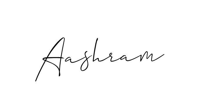 How to make Aashram signature? Allison_Script is a professional autograph style. Create handwritten signature for Aashram name. Aashram signature style 2 images and pictures png