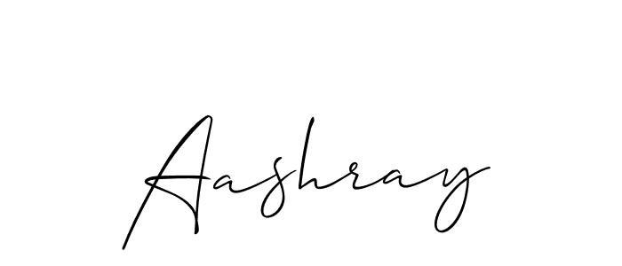 Design your own signature with our free online signature maker. With this signature software, you can create a handwritten (Allison_Script) signature for name Aashray. Aashray signature style 2 images and pictures png