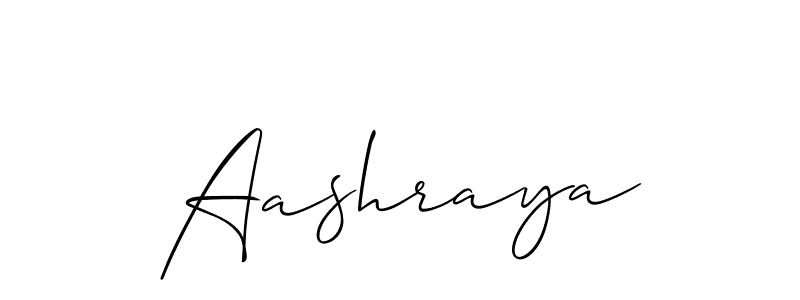 Also we have Aashraya name is the best signature style. Create professional handwritten signature collection using Allison_Script autograph style. Aashraya signature style 2 images and pictures png