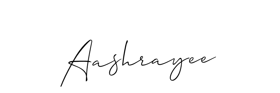 Allison_Script is a professional signature style that is perfect for those who want to add a touch of class to their signature. It is also a great choice for those who want to make their signature more unique. Get Aashrayee name to fancy signature for free. Aashrayee signature style 2 images and pictures png