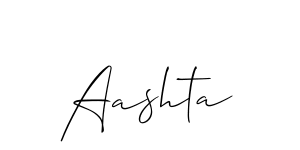 Create a beautiful signature design for name Aashta. With this signature (Allison_Script) fonts, you can make a handwritten signature for free. Aashta signature style 2 images and pictures png