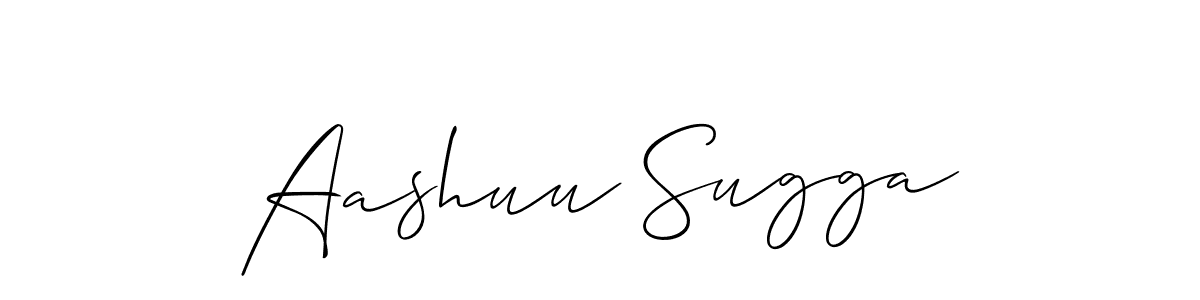 How to make Aashuu Sugga name signature. Use Allison_Script style for creating short signs online. This is the latest handwritten sign. Aashuu Sugga signature style 2 images and pictures png