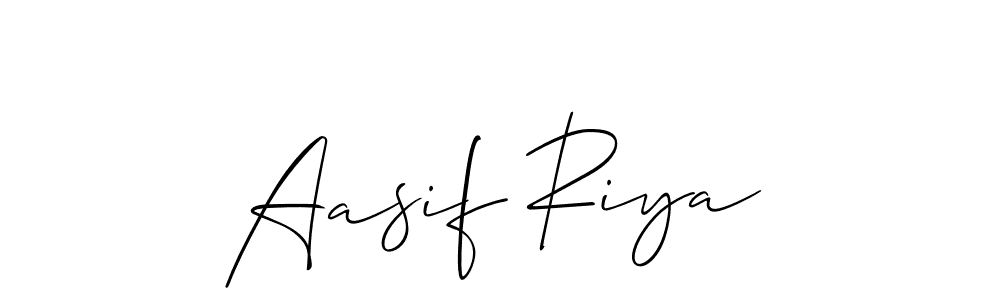 Use a signature maker to create a handwritten signature online. With this signature software, you can design (Allison_Script) your own signature for name Aasif Riya. Aasif Riya signature style 2 images and pictures png