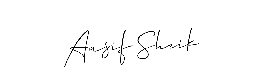 How to make Aasif Sheik name signature. Use Allison_Script style for creating short signs online. This is the latest handwritten sign. Aasif Sheik signature style 2 images and pictures png