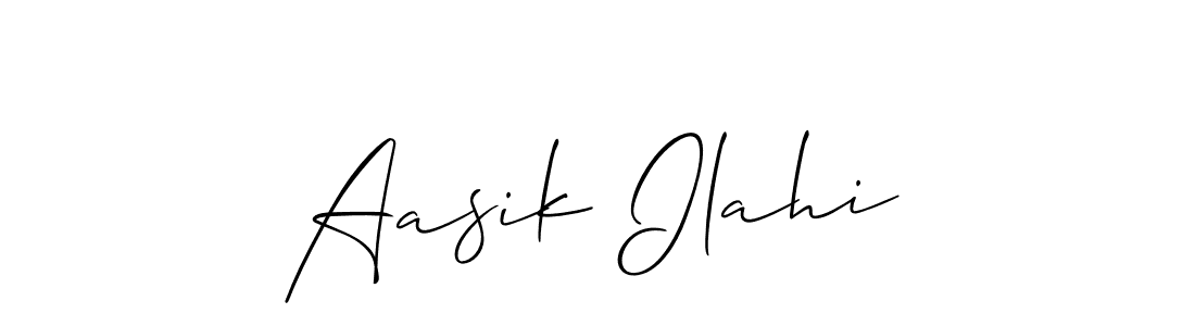It looks lik you need a new signature style for name Aasik Ilahi. Design unique handwritten (Allison_Script) signature with our free signature maker in just a few clicks. Aasik Ilahi signature style 2 images and pictures png