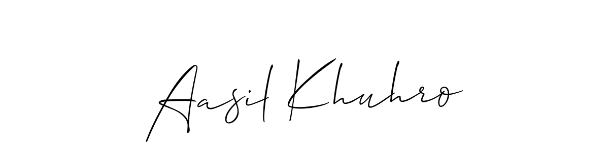 Make a beautiful signature design for name Aasil Khuhro. With this signature (Allison_Script) style, you can create a handwritten signature for free. Aasil Khuhro signature style 2 images and pictures png
