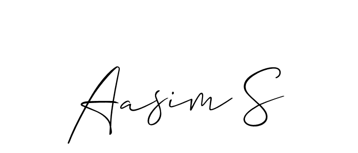 You can use this online signature creator to create a handwritten signature for the name Aasim S. This is the best online autograph maker. Aasim S signature style 2 images and pictures png