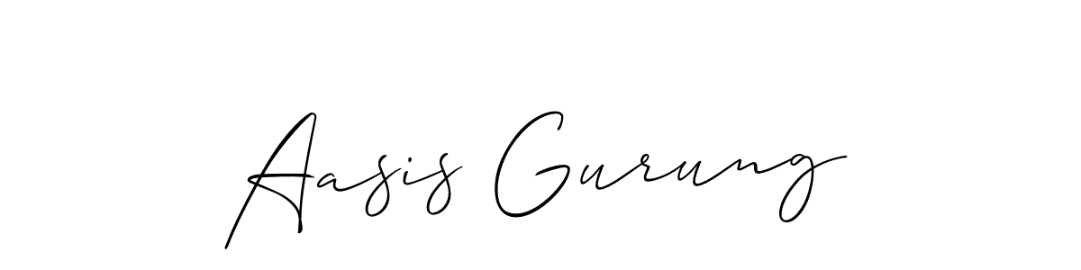 Create a beautiful signature design for name Aasis Gurung. With this signature (Allison_Script) fonts, you can make a handwritten signature for free. Aasis Gurung signature style 2 images and pictures png