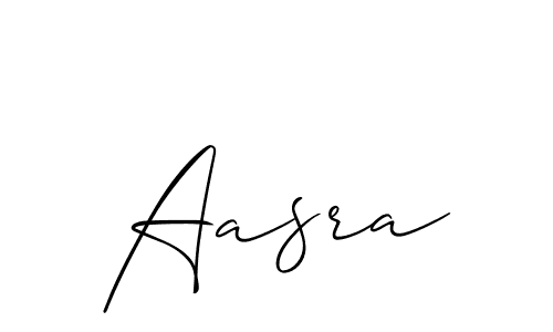 Use a signature maker to create a handwritten signature online. With this signature software, you can design (Allison_Script) your own signature for name Aasra. Aasra signature style 2 images and pictures png