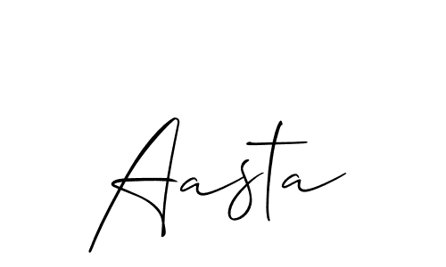 Design your own signature with our free online signature maker. With this signature software, you can create a handwritten (Allison_Script) signature for name Aasta. Aasta signature style 2 images and pictures png