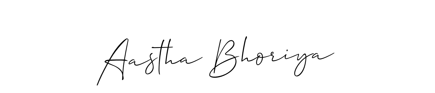Create a beautiful signature design for name Aastha Bhoriya. With this signature (Allison_Script) fonts, you can make a handwritten signature for free. Aastha Bhoriya signature style 2 images and pictures png