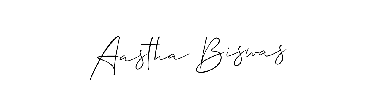 Make a beautiful signature design for name Aastha Biswas. With this signature (Allison_Script) style, you can create a handwritten signature for free. Aastha Biswas signature style 2 images and pictures png
