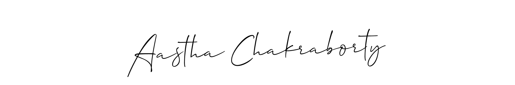 Create a beautiful signature design for name Aastha Chakraborty. With this signature (Allison_Script) fonts, you can make a handwritten signature for free. Aastha Chakraborty signature style 2 images and pictures png