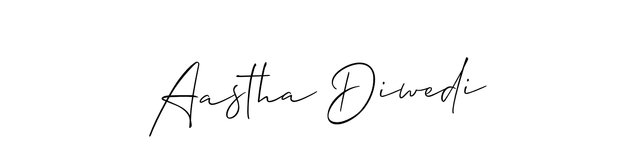 Also we have Aastha Diwedi name is the best signature style. Create professional handwritten signature collection using Allison_Script autograph style. Aastha Diwedi signature style 2 images and pictures png
