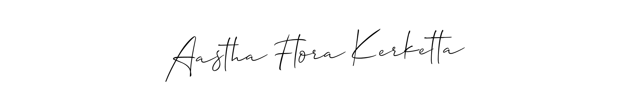Make a short Aastha Flora Kerketta signature style. Manage your documents anywhere anytime using Allison_Script. Create and add eSignatures, submit forms, share and send files easily. Aastha Flora Kerketta signature style 2 images and pictures png