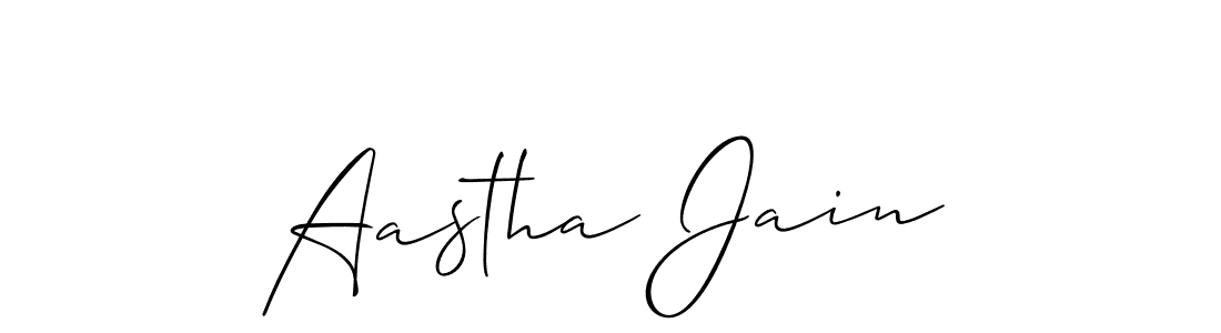 Design your own signature with our free online signature maker. With this signature software, you can create a handwritten (Allison_Script) signature for name Aastha Jain. Aastha Jain signature style 2 images and pictures png