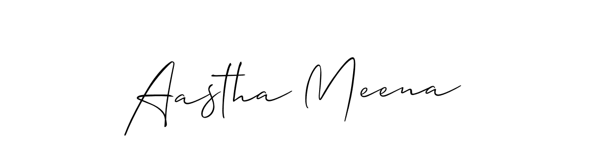 Make a beautiful signature design for name Aastha Meena. With this signature (Allison_Script) style, you can create a handwritten signature for free. Aastha Meena signature style 2 images and pictures png