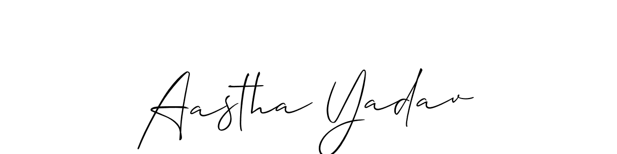 Similarly Allison_Script is the best handwritten signature design. Signature creator online .You can use it as an online autograph creator for name Aastha Yadav. Aastha Yadav signature style 2 images and pictures png