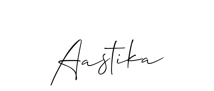 Use a signature maker to create a handwritten signature online. With this signature software, you can design (Allison_Script) your own signature for name Aastika. Aastika signature style 2 images and pictures png